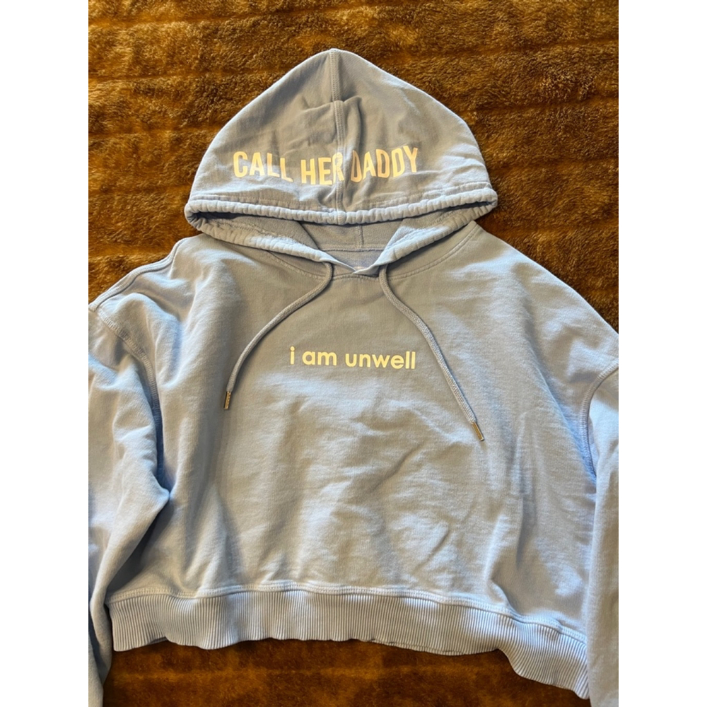 Barstool Chicks I Am Unwell Call Her Daddy crop hoodie. Like new. Size M. Blue